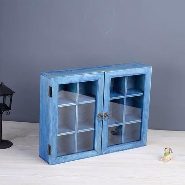 Caja de almacenamiento de de , estante de exhibición, organizador de juguetes, caja de almacenamiento para mini de juguetes Azul Salvador Vitrina de muñecas