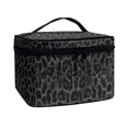 thumbnail image 2 of HELLHERO Large Capacity Large Makeup Organizer Polyester Travel Cosmetic Makeup Bag Brush Slots Travel Make Up Organizer(Dark Leopard Print), 2 of 6