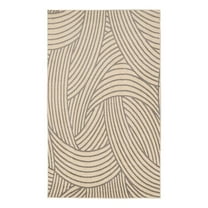 Linon Calibri Binya Polypropylene 4'3"x7'3" Rug in Bone and Gray