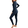 thumbnail image 7 of Thermal Underwear Sets for Women Slim Fitted Long Sleeve Crew Neck Top and Leggings Pant Fall Winter Outfits (M, Navy), 7 of 7