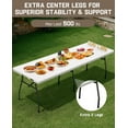 thumbnail image 2 of FanttikOutdoor 8ft Folding Table with Six Legs, 500 LBS Heavy Duty Plastic Fold-in-Half Table, Foldable Table w/Handle for Indoor Outdoor Party Wedding Office Camping Banquet, White Zeta X8 Pro, 2 of 8