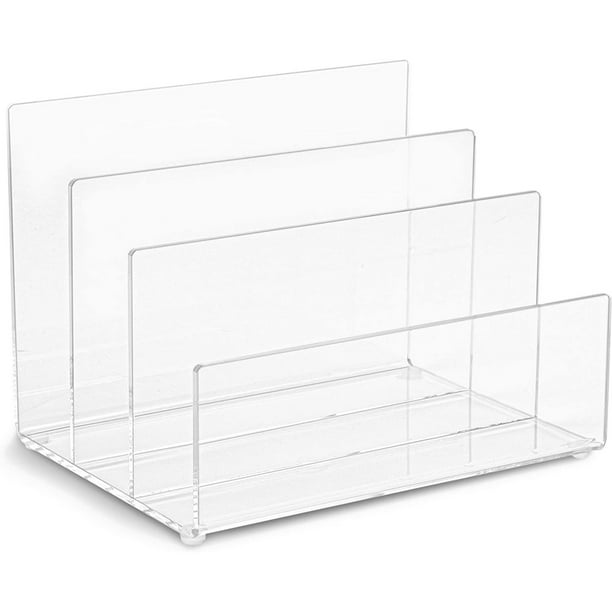 Juvale Clear Acrylic File Folder Holder Rack , Office File Organizer ...