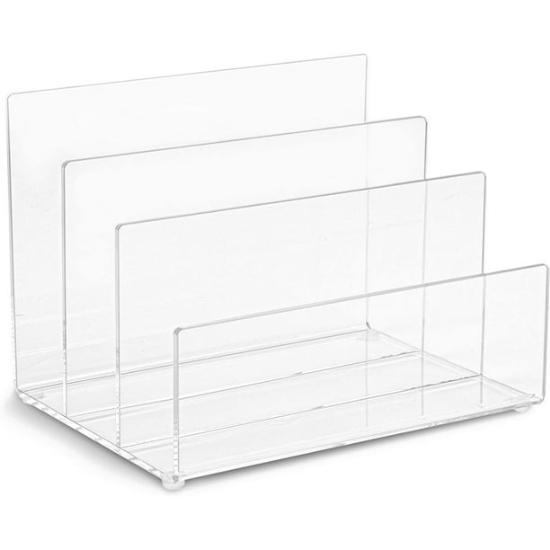 Juvale Clear Acrylic File Folder Holder Rack , Office File Organizer