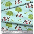 thumbnail image 2 of Soimoi Velvet Fabric Tree & Dog Kids Print Sewing Fabric Yard 58 Inch Wide, 2 of 3