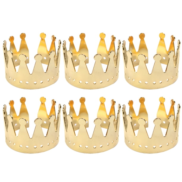 EeaseMX 6 hebillas para servilletas con forma de corona dorada, broches para servilletas y porta servilletas (doradas)