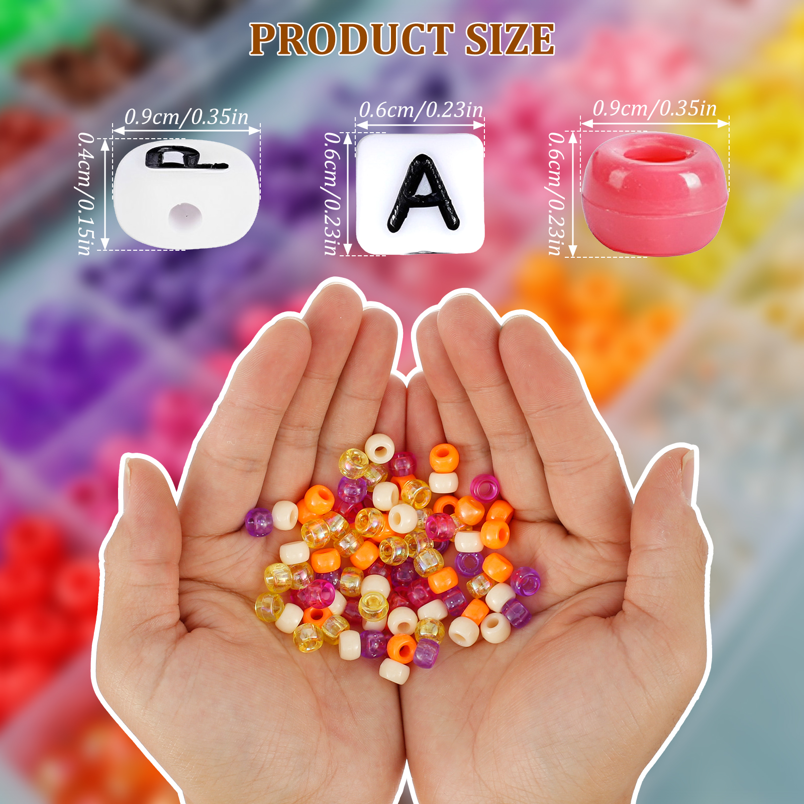 Wekvgz Pony Beads Kit with 64 Colors and Elastic Cord photo 4