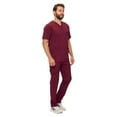 thumbnail image 4 of M&M SCRUBS Men's Scrub Set – Stretch V-Neck Multi-Pocket Mens Medical Uniform Scrubs Top & Cargo Pants (Burgundy, Small), 4 of 7