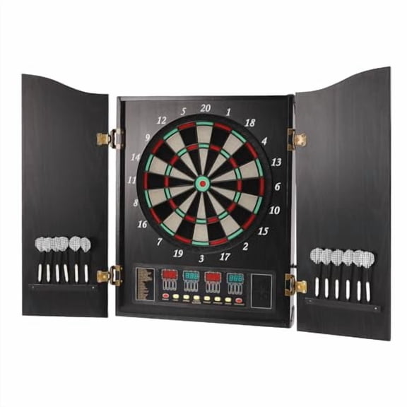 Dartboard Cabinet Set, Dart Board Electronic Scoreboard Dart Machine Cabinet LCD Display Dart Boards for Adults and Family
