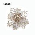 thumbnail image 3 of Advancent 10 piezas de flores artificiales de Navidad, adornos de árbol de Navidad con purpurina, flor falsa, arte DIY, fiesta de boda, hogar, Kits de decoración para fiestas champán, 3 of 6