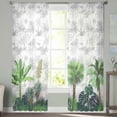 thumbnail image 2 of Summer Botanical Sheer Curtains 84 Inches Long 2 Panels Set, Window Sheer Curtains for Living Room/Bedroom, Tropical Plants Watercolor Light Filtering Rod Pocket Curtain 52'' x 84'' x 2, 2 of 7