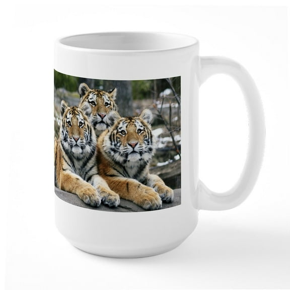 CafePress - TIGERS Large Mug - 15 oz Ceramic Large White Novelty Mug