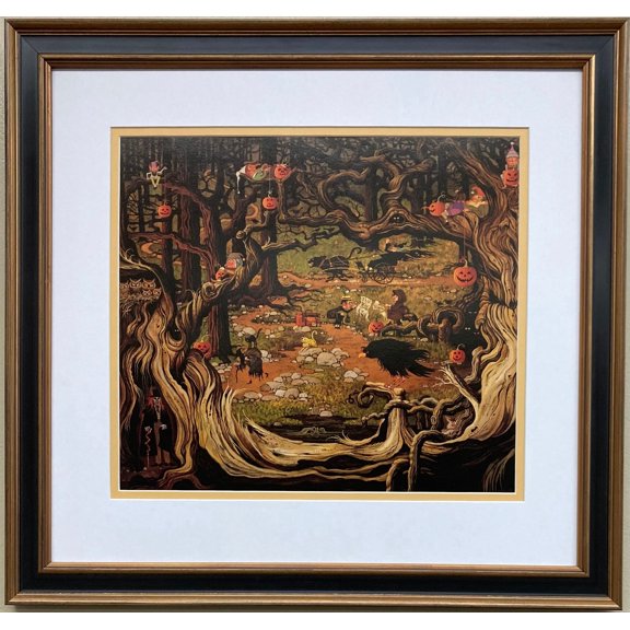 Charles Wysocki "Fork in the Road" Newly FRAMED Art Americana Halloween Rural Generic