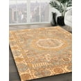 thumbnail image 3 of Ahgly Company Machine Washable Indoor Square Abstract Orange Area Rugs, 4' Square, 3 of 7