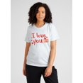 thumbnail image 1 of Holiday Themed Valentine'S Day Love Letter Printed Women'S T-Shirt, Short-Sleeve Top for WomenFatherCamisetas para mujer, lindas camisetas con estampado gráfico, de manga corta, estilo casual, para ve, 1 of 7