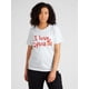 thumbnail image 1 of Holiday Themed Valentine'S Day Love Letter Printed Women'S T-Shirt, Short-Sleeve Top for Women, 1 of 7