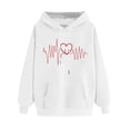 thumbnail image 2 of Mceream Valentines Day Chandails à Capuchon Chandails en Molleton pour Femmes Mignons Pulls de Vacances à Paillettes Manches Longues Hauts Décontractés Col Rond Chandails en Molleton Grande Taille Vêtements Blanc TG, 2 of 4