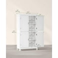 thumbnail image 7 of Floor Storage Cabinet,  Storage Unit, Freestanding Cabinet with 4 Doors, 11.8 x 23.6 x 43.3 Inches, White, 7 of 7
