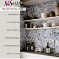 thumbnail image 4 of S4Sassy Peel & Stick Vinyl Wallpaper, Chic Watercolor Leaf Wallpaper Contact Paper Waterproof - Blue, 25"x240", Textured Removable Wall Covering for Bedrooms & Living Areas, Renter Spaces, Cabinets, 4 of 9