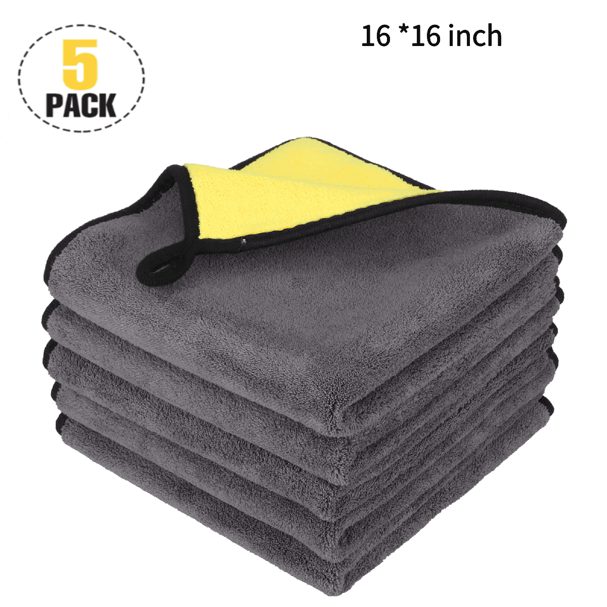 Car Microfiber Glass Cleaning Cloth Towel 16”x16” Car Window Windshield Cleaning Cloth Wash Detailing Towel Double-Purposed Sides Lint & Streak Free Quick Clean for Window Chrome Mirror LCD Screen