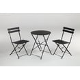 thumbnail image 4 of Boyel Living Patio Bistro Set, Folding Outdoor Patio Table and Chairs, Foldable Patio Steel Furniture Sets, Black, 4 of 7