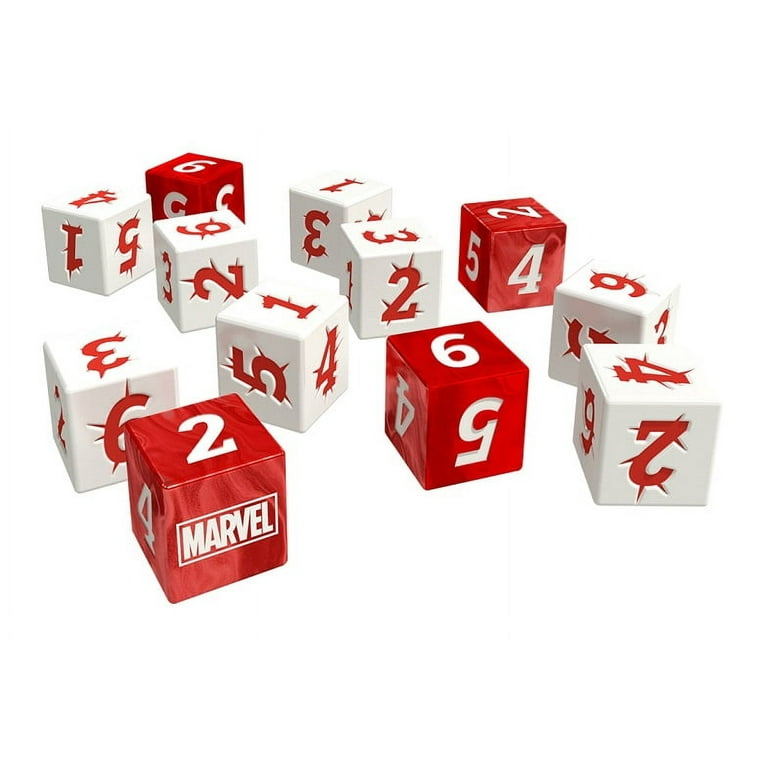 Marvel Multiverse RPG Heroic Dice Set, 12 Red and White Dice