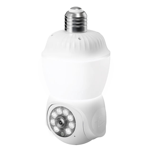 Foco LED Inteligente con Cámara WiFi 2.4GHz 1080P HD 355° PTZ Visión Nocturna y Detección de Movimiento