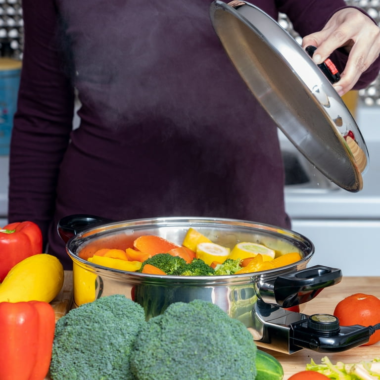 WMU Large Capacity 3.5qt Stainless Steel Oil Core Electric Skillet