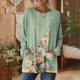 thumbnail image 2 of TaTaai Women's Fashion Vintage Printed Long Sleeve Crew Neck Casual Loose Tops with Pockets Soft Comfy Lightweight Blouse for Fall Daily Life Party Streetwear Gift, 2 of 7