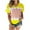 Yellow, variant on Ichuanyi Womens Cute Graphic Printed Tee Shirts Vintage Short Sleeve Cotton Shirts Tops