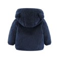 thumbnail image 3 of GYRATEDREAM Infant Baby Boys Girls Fleece Hooded Jacket Coat with Bear Ears Toddler Warm Solid Color Zipper up Outwear Kids Fall Winter Clothes Dark Blue for 6M-6T, 3 of 3
