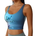 thumbnail image 2 of Fotbe Butterflies And Waterlily In Water Pattern Womens' Sports Bra Longline Wirefree Padded with Medium Support Sports Moisture-Wicking Workou Vest,Tank Top-Large, 2 of 9