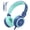 Blue, variant on Kids Headphones, 85/94dB Safe Volume Kids Headphones for School Computer, Kids Wired Headphones with Built-in Microphone, Noise Isolation, Adjustable Headphones Wired for Kids, Girls, Boys, Tablet