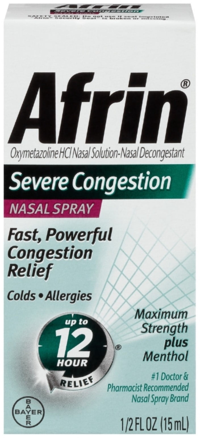 2 Pack Afrin Severe Congestion Nasal Spray 15 mL