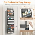 thumbnail image 3 of Lifewit 2 Pack Over the Door Organizer, 5 Shelf Clear Window Hanging Storage with 4 Mesh Side Pockets, Anti Tilt 40 lbs Load Behind Door for Pantry, Nursery, Bathroom, Bedroom, Kitchen, Dorm, Grey, 3 of 7