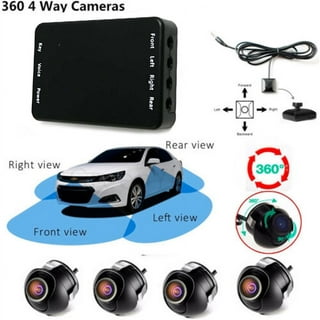 360 Car Camera Panoramic Surround View 1080p AHD Right+Left+Front+Rear View Camera System for Android Auto Radio, Black