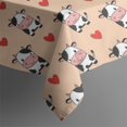 thumbnail image 5 of Beige Cow Heart Pattern Rectangle Tablecloth 60"x120",Waterproof Polyester Rectangle Table Cloth, Wipeable Spillproof Polyester Tablecloth for Dining, Camping, Indoor and Outdoor, 5 of 6