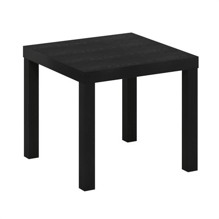 Furinno CLASSIC Side Table, Square Modern End Table with 1.8 Thick Tabletop, Simple Night Stand, Bedside Table, Toolless Assembly, for Living Room, Bedroom, Black