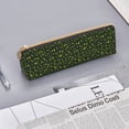 thumbnail image 5 of Goofa Green Branch Olive Pattern Pencil Case Portable Stylish Triangle Pencil Pouch with Zipper Leather Cosmetic Pouch Bag Makeup Cosmetic Pencil Pouch, 5 of 9