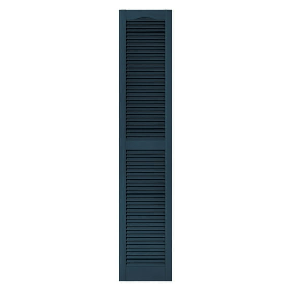 Builders Edge 12W in. Louvered Vinyl Shutter Pair