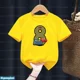 thumbnail image 3 of Camiseta de algodón para niños y niñas, divertida camiseta con estampado de números de cumpleaños de coche, ropa para niños de 1 a 9 años, regalo de cumpleaños, camiseta linda para niños, 3 of 5