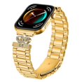 thumbnail image 3 of For Huawei Watch Fit 3 Stainless Steel Strap Crown Shape Rhinestone Decor Watch Band - Black, 3 of 5