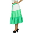 thumbnail image 3 of Bimba Flaired Cotton Boho Summer Skirt Elastic Waist Mid-Calf Ruffle Skirts, 3 of 5