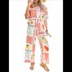thumbnail image 2 of Conjunto de 2 Piezas de Chándal de Verano para Playa con Camisa de Corta y Botones para Mujer, Top Estampado, Pantalones Cortos de Descanso Flores de Frutos Blancos XL, 2 of 10