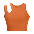 thumbnail image 6 of Women's Cut Out Sleeveless Round Neck Slim Fitted Ribbed Tank Crop Top Summer Cami Croset Tops Streetwear, 6 of 7