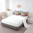thumbnail image 3 of Cartoon Vehicle King Comforter Set - 7 Pieces Reversible Comforters King Size Bed Set Bed in a Bag with Comforter,Racing Car Sheets,Pillowcases & Shams,Kids Extreme Sports Bedding Sets, 3 of 5