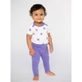 thumbnail image 3 of Little Star Organic Baby & Toddler Girl 3Pk Leggings, Size Newborn-5T, 3 of 6