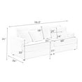 thumbnail image 2 of 79.3 " Corduroy Sofa, 3 Seater Sofa with 4 Matching Pillows& Deep Seats, Couch with Solid Wood Frame for Modern Living Room, Orange, 2 of 5