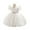 White, variant on Toddler Girls Tulle Party Dress with Puff Sleeves and Belt Elegant Princess Birthday Outfit for Special Occasions