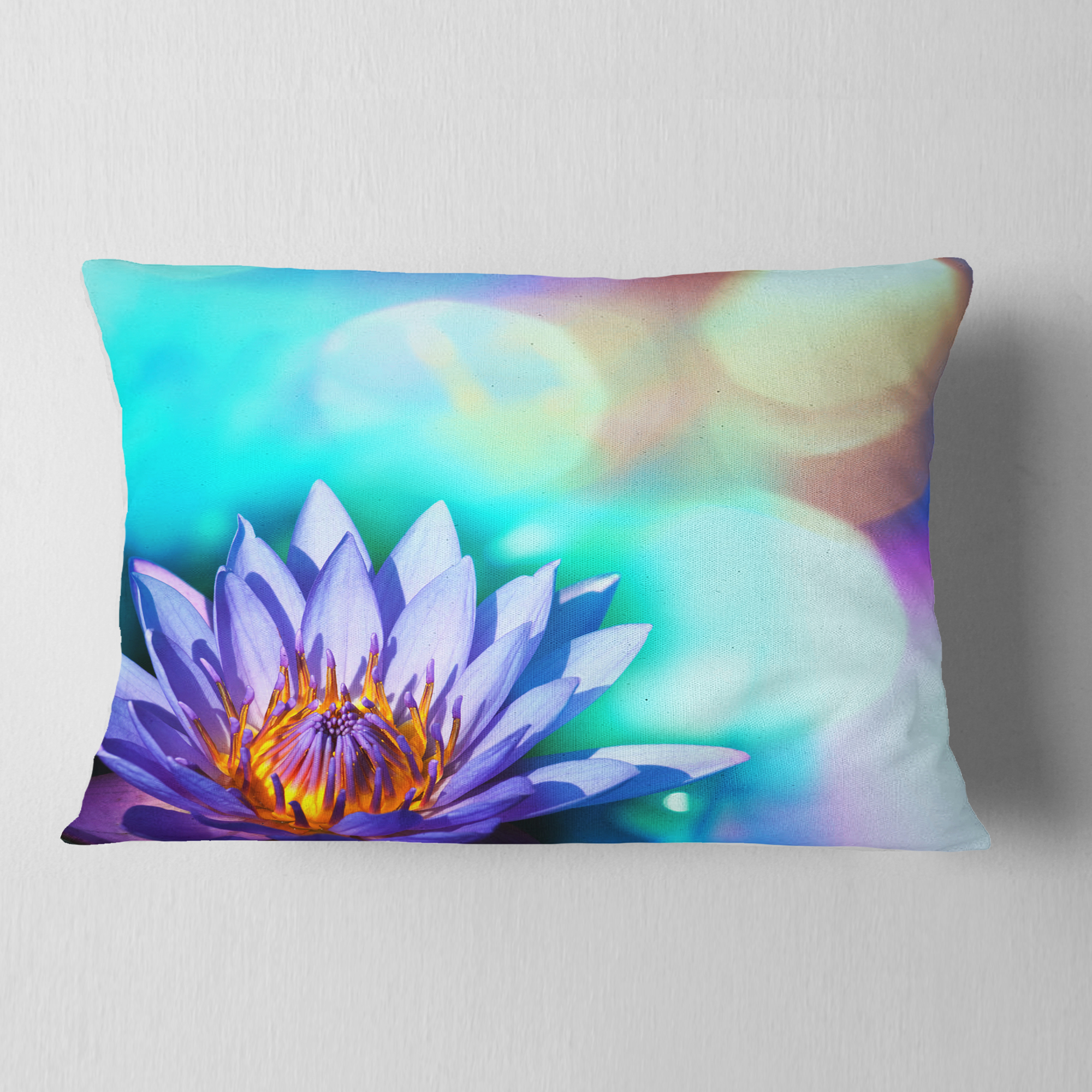 Designart 12" x 20" Purple Polyester Throw Pillow