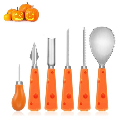 6PACK Heavy Duty Stainless Steel Pumpkin Carving Kit Reusable Pumpkin Carving Tools Set for Adult and